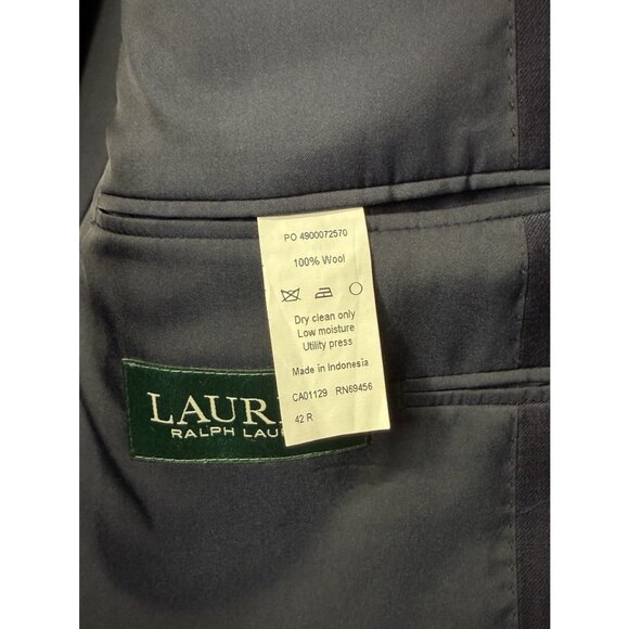 Lauren Ralph Lauren 42R Navy Wool Blazer Gold Button Sport Coat Classic Fit - Picture 8 of 15